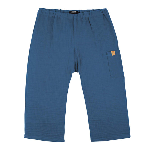 Pantaloni lunghi blu navy con tasca laterale